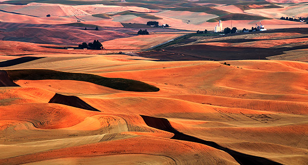 Palouse agricultural image, grain harvest, Idaho and Washington