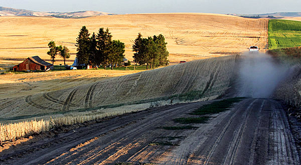 Palouse agricultural image, grain harvest, Idaho and Washington