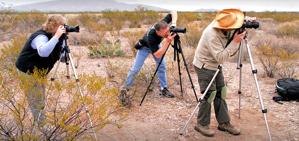 Photographers taking photos in Big Bend National Park, Texas